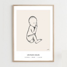 Fødselsplakat, beige - @JASMINMELINA