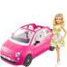Barbie bil, Fiat 500 med dukke, Pink