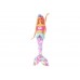 Barbie dukke, havfrue med bevægelig hale og lys