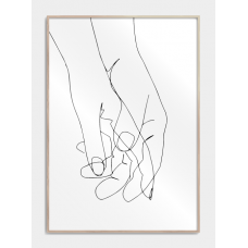 Citatplakat Holding hands in one line plakat, M