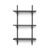 Sector hylde, triple - sort aske/sort messing (54 cm)