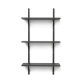 Sector hylde, triple - sort aske/messing (54 cm)
