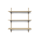 Sector hylde, triple/wide - egetræ/sort messing (87 cm)