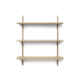 Sector hylde, triple/wide - egetræ/messing (87 cm)