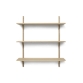 Sector hylde, triple/wide - egetræ/messing (87 cm)