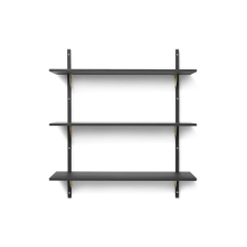 Sector hylde, triple/wide - sort aske/messing (87 cm)