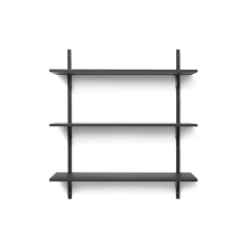 Sector hylde, triple/wide - sort aske/sort messing (87 cm)