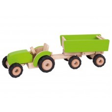 Goki Traktor med trailer, grøn