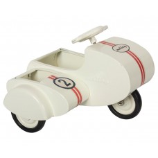 Metal scooter m. sidevogn, hvid