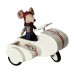 Metal scooter m. sidevogn, hvid