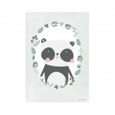 Little Dutch Plakat A3, panda mint/hvid