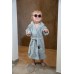 Embroidered bathrobe 3-4 years - Pearl Blue