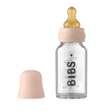 BIBS Baby glasflaske Komplet sæt Latex 110ml Blush